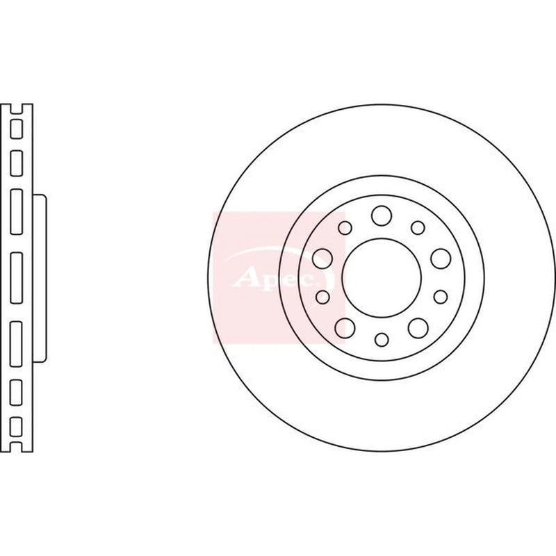 Apec 2 x Vented Front Brake Discs DSK2500