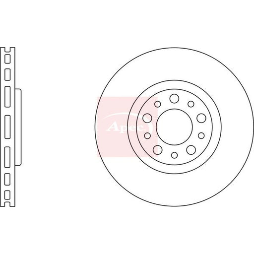 Apec 2 x Vented Front Brake Discs DSK2500