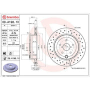 Brembo Xtra 2 x Perforated/Vented Rear Brake Discs 09.A198.1X