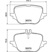 Brembo 4 x Rear Brake Pad Set P50169