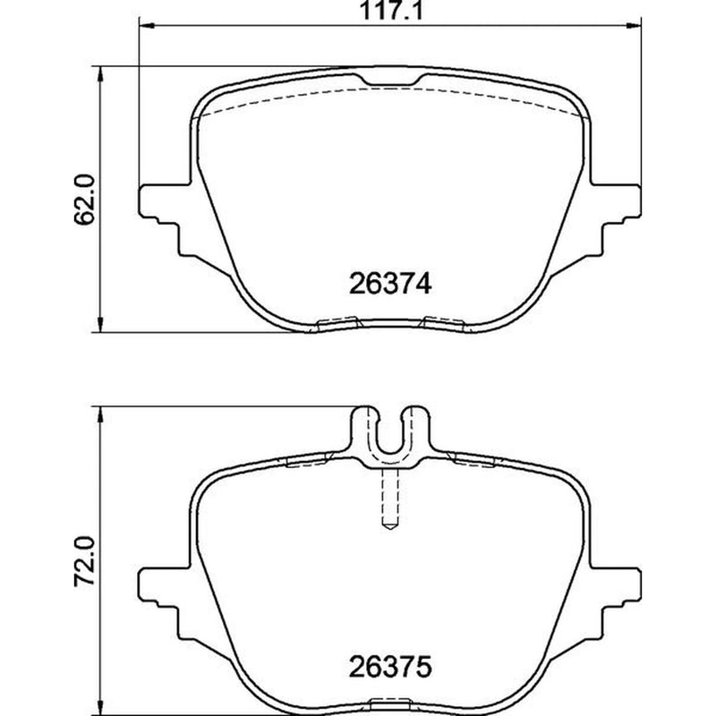 Brembo 4 x Rear Brake Pad Set P50169