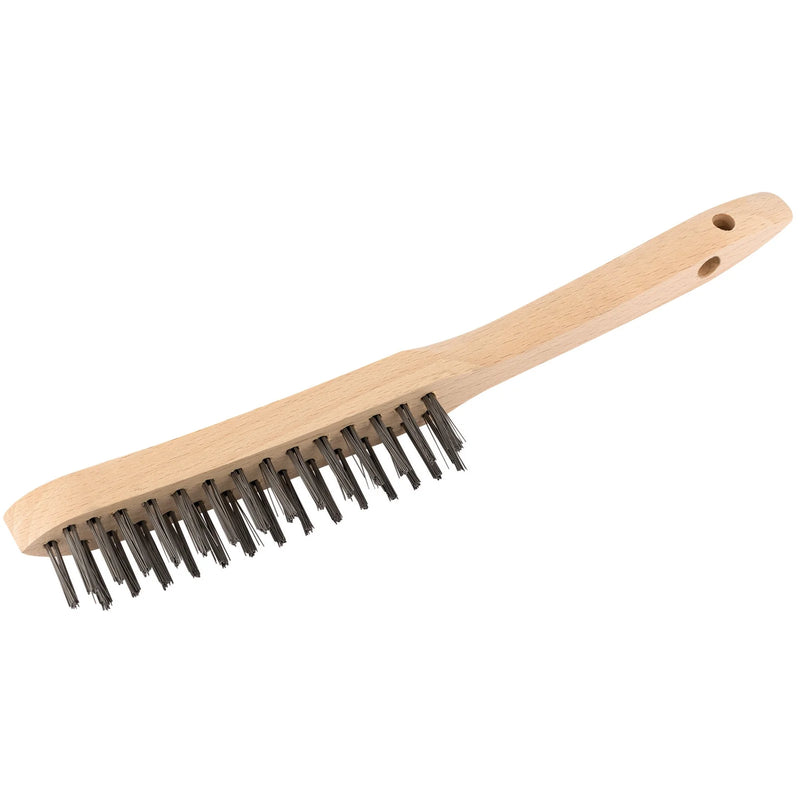 Draper Wire Scratch Brush 290mm - 2 Row Wooden Handle