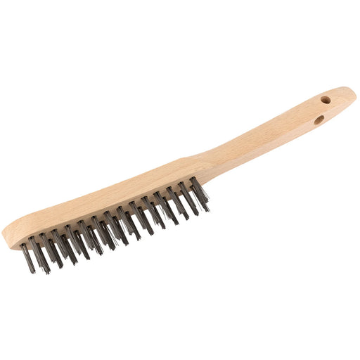 Draper Wire Scratch Brush 290mm - 2 Row Wooden Handle
