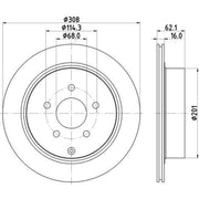 DON 2 x Internally Vented Rear Brake Discs PCD12842