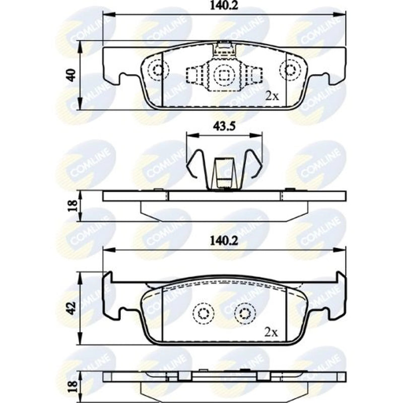 Comline 4 x Front Brake Pad Set CBP02144