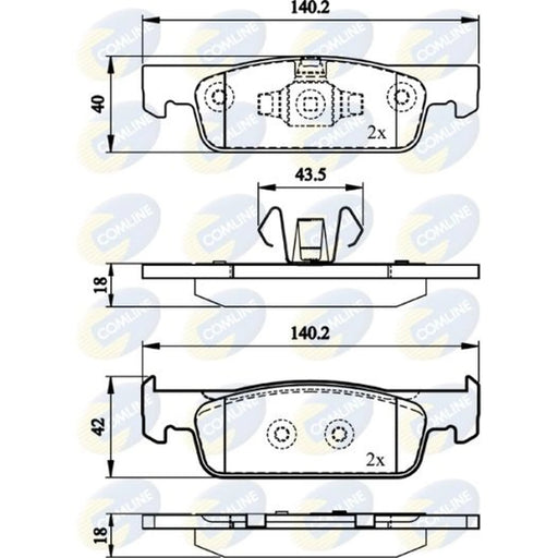 Comline 4 x Front Brake Pad Set CBP02144
