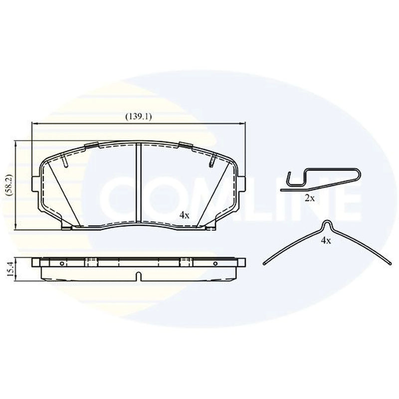Comline 4 x Front Brake Pad Set CBP33003