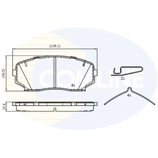 Comline 4 x Front Brake Pad Set CBP33003