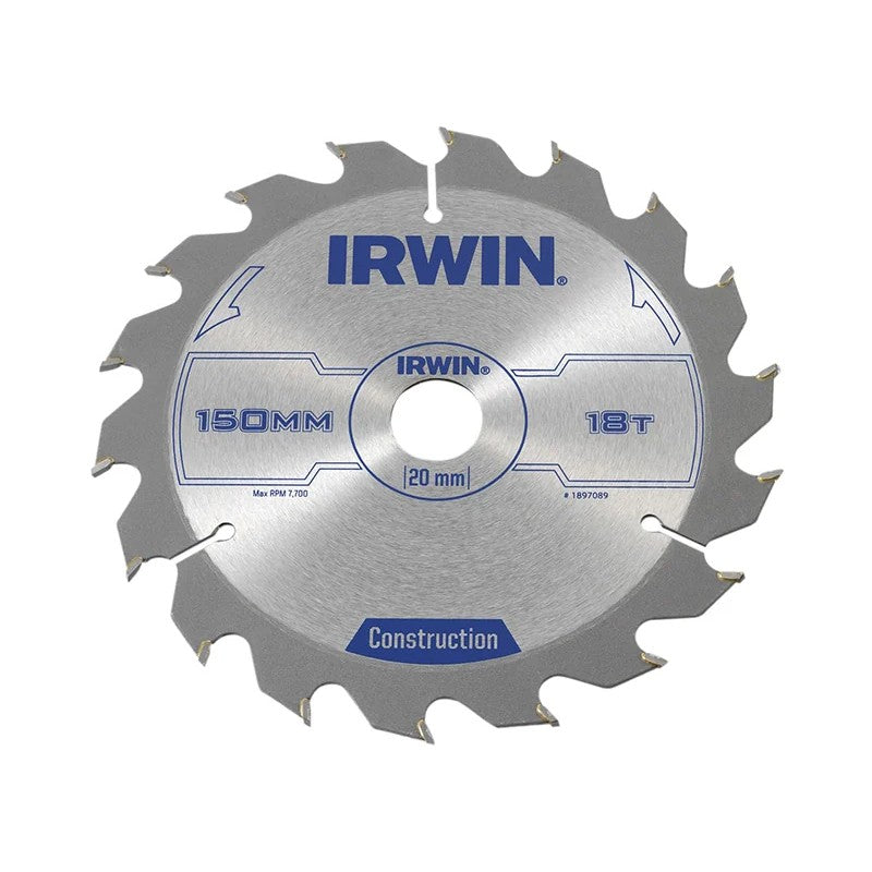 IRWIN® Construction Circular Saw Blade 150 x 20mm x 18T ATB - 1897089