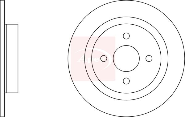 Apec 2 x Brake Disc Set Solid