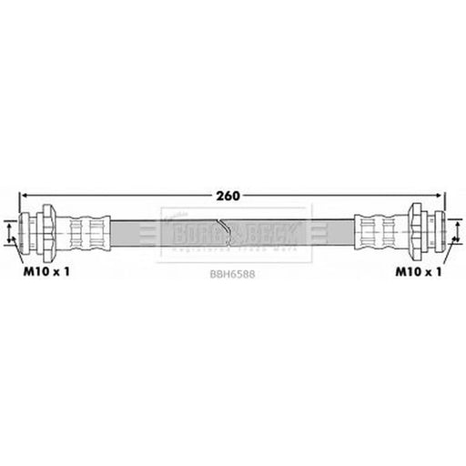 Borg & Beck Brake Hydraulic Hose Line Rear Left BBH6588