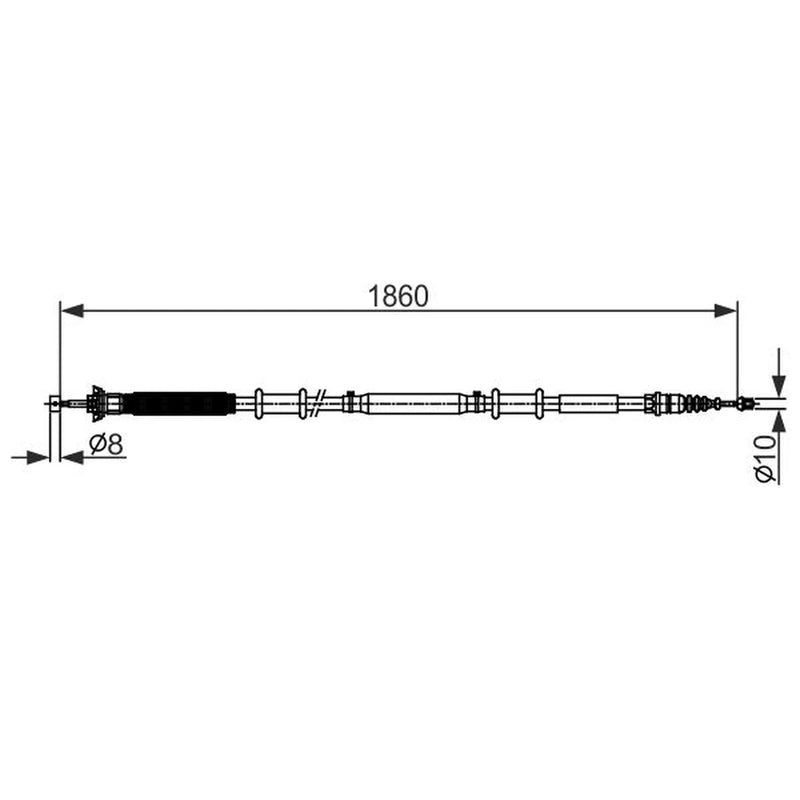 Bosch Handbrake Cable Right Rear 1 987 482 579