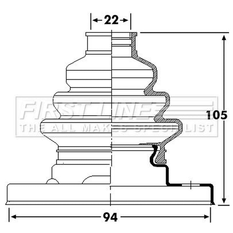 First Line Drive Shaft Bellow Kit Rear Left FCB6238