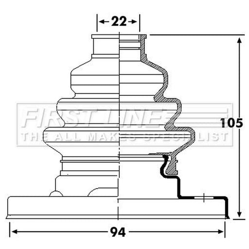 First Line Drive Shaft Bellow Kit Rear Left FCB6238