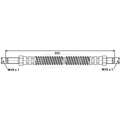 Borg & Beck Brake Hydraulic Hose Line Rear Left BBH6389