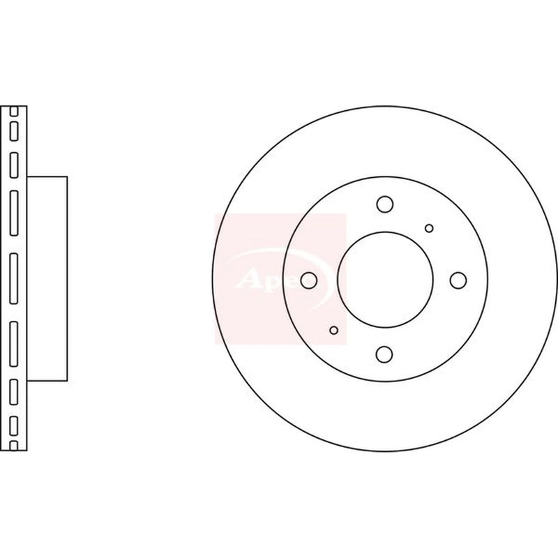 Apec 2 x Vented Front Brake Discs DSK212