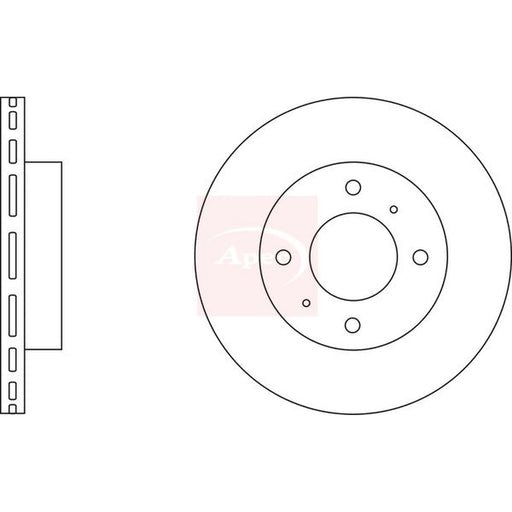 Apec 2 x Vented Front Brake Discs DSK212