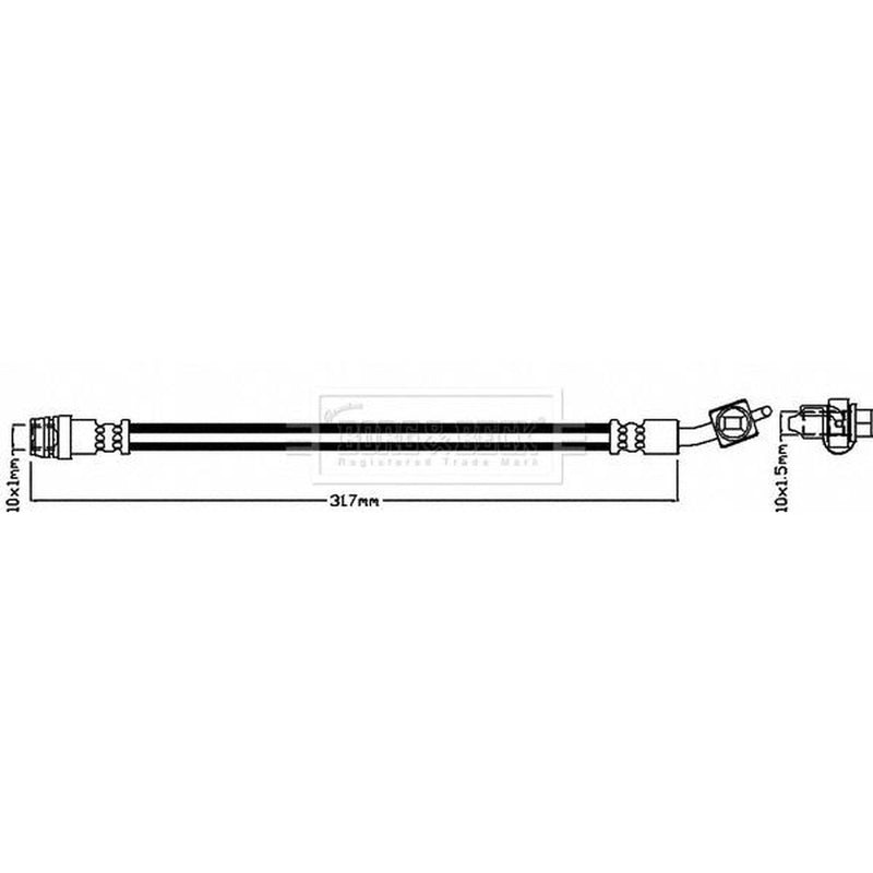 Borg & Beck Brake Hydraulic Hose Line Rear BBH8300