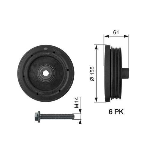 Gates Crank Shaft Belt Pulley TVD1021A