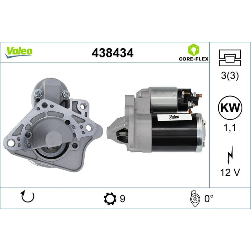 Valeo Starter Motor 12V 1.1kW 8 Teeth 438434