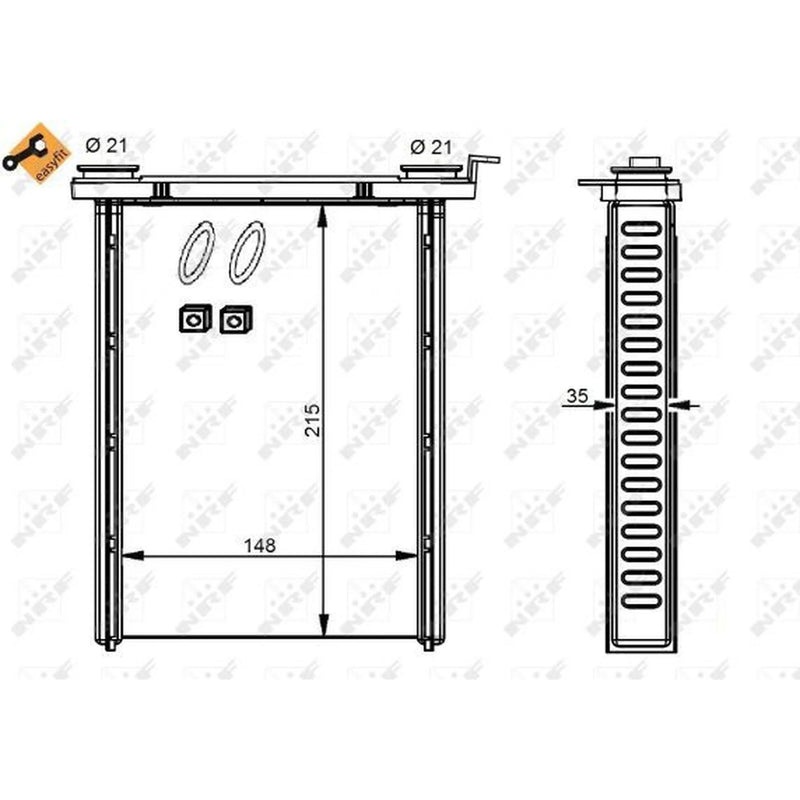 NRF Heater Matrix Core Heat Exchanger 54346