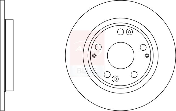 Apec 2 x Brake Disc Set Solid