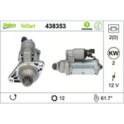 Valeo Starter Motor 12V 2kW 12 Teeth 438353