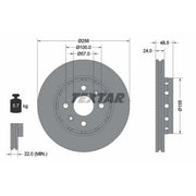 Textar 2 x Externally Vented Front Brake Discs 92131100
