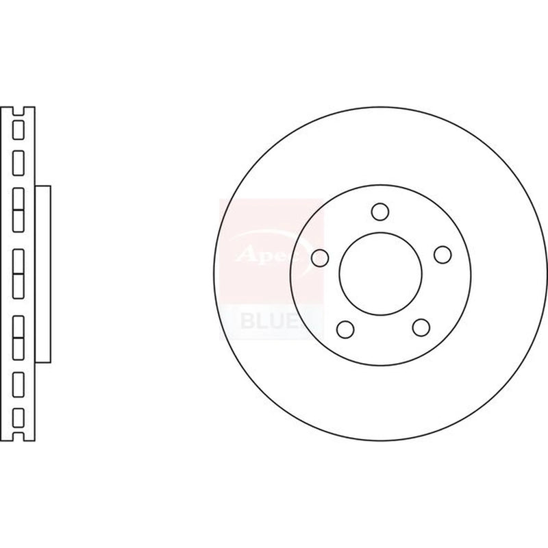 Apec 2 x Vented Front Brake Discs SDK6742