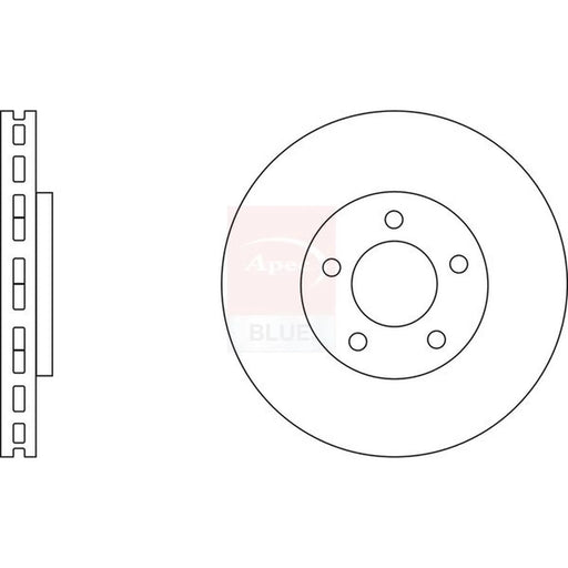 Apec 2 x Vented Front Brake Discs SDK6742