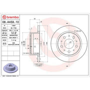 Brembo 2 x Solid Rear Brake Discs 08.A459.10