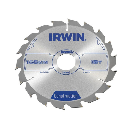 IRWIN® Construction Circular Saw Blade 165 x 30mm x 18T ATB - 1897193