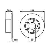 Bosch 2 x Solid Front Brake Discs 0 986 478 037