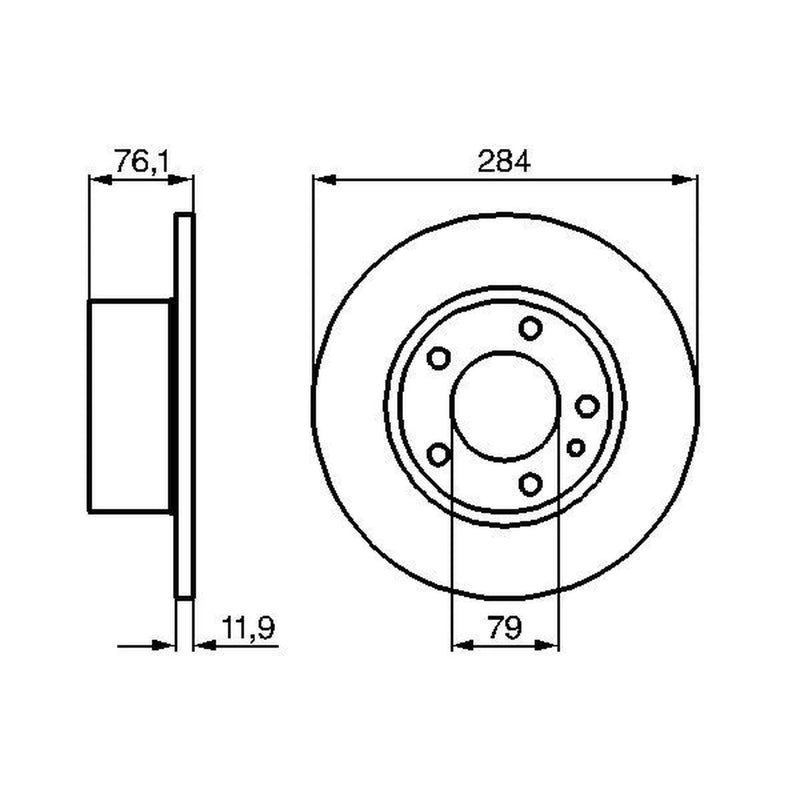 Bosch 2 x Solid Front Brake Discs 0 986 478 037