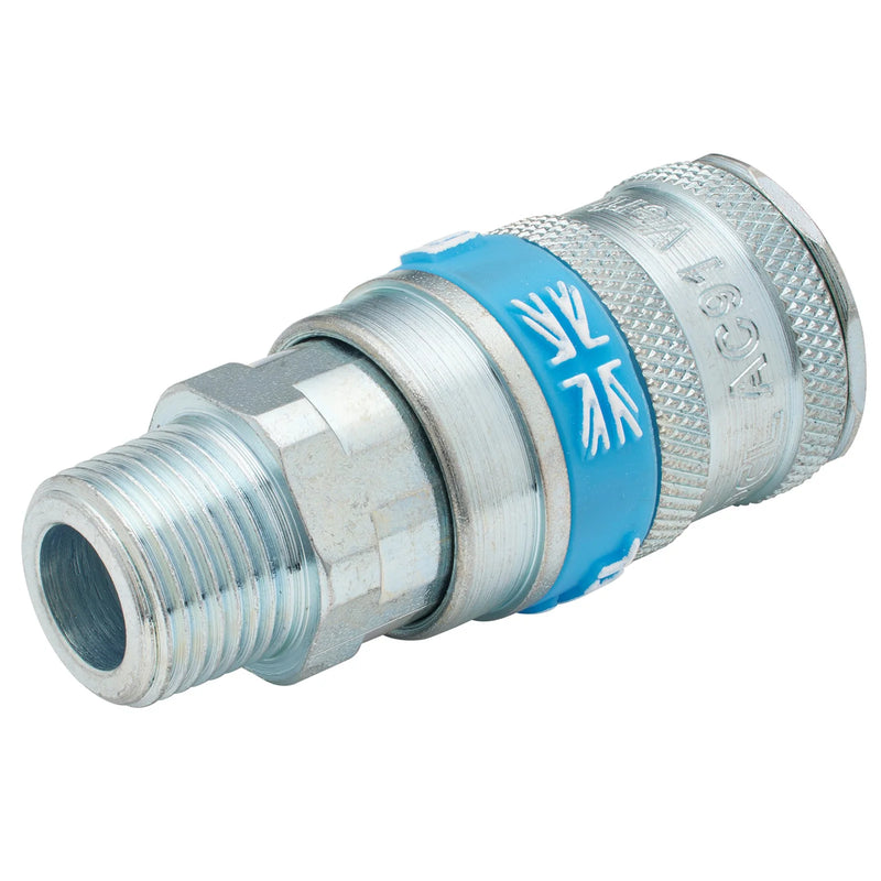 Draper BSP Taper Male Thread Vertex Air Coupling - Multiple Lengths