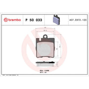 Brembo 4 x Rear Brake Pad Set P50033