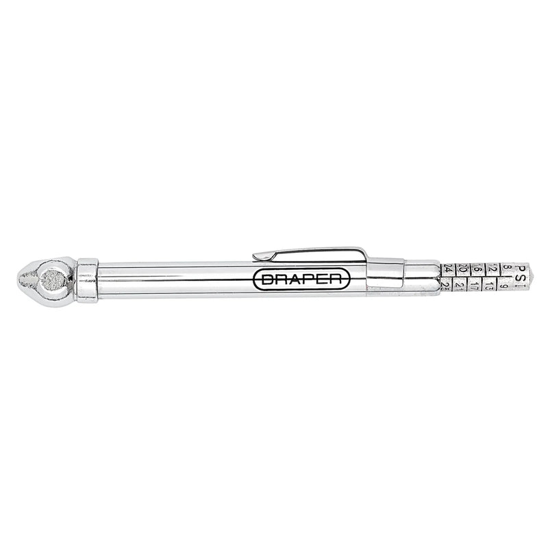 Draper Tyre Pressure Gauge Side Mount 6-50 PSI
