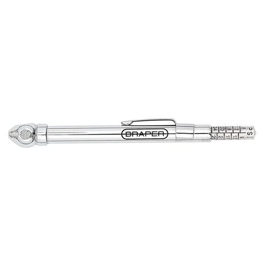 Draper Tyre Pressure Gauge Side Mount 6-50 PSI