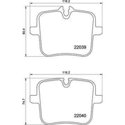 Brembo 4 x Rear Brake Pad Set P06109