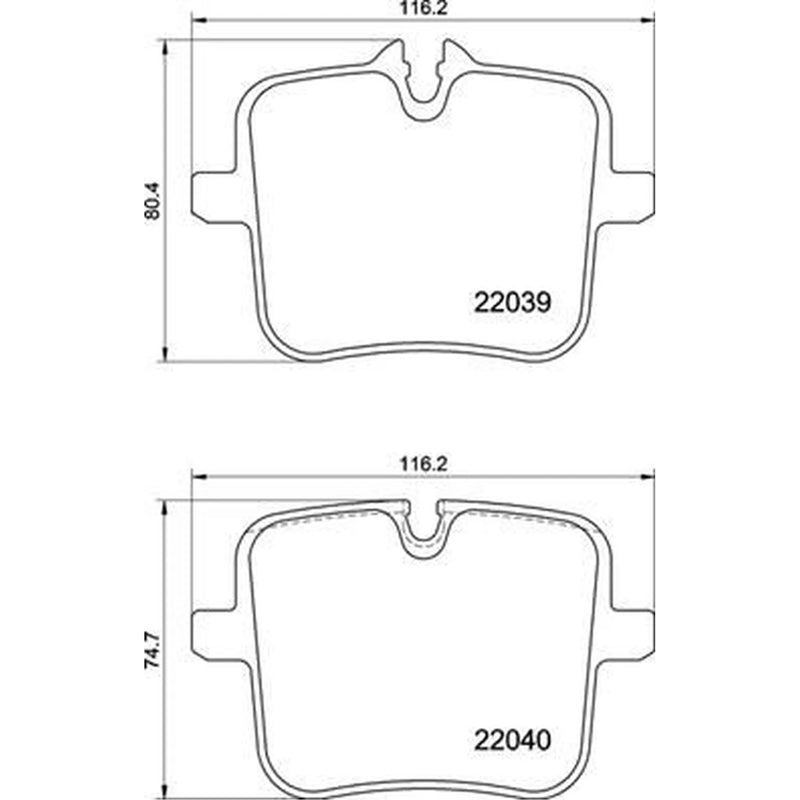 Brembo 4 x Rear Brake Pad Set P06109