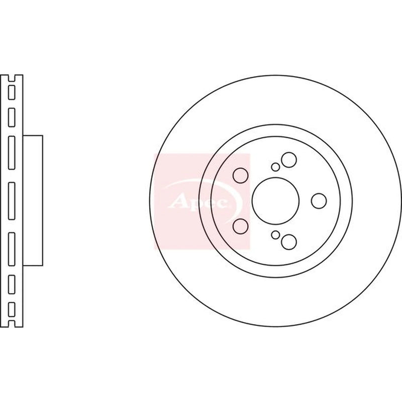 Apec 2 x Vented Front Brake Discs DSK2267