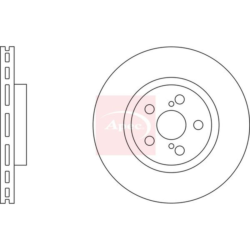Apec 2 x Vented Front Brake Discs DSK2267