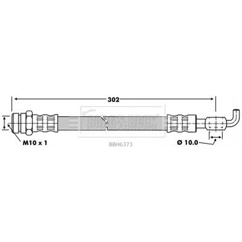 Borg & Beck Brake Hydraulic Hose Line Front Left BBH6373