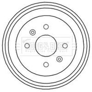 Borg & Beck Brake Drum Assembly Rear BBR7213