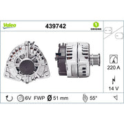 Valeo Car Alternator 12V 439742
