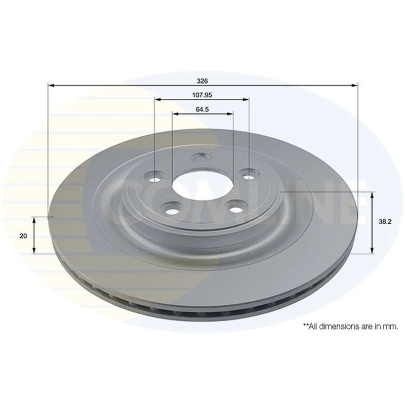 Comline 2 x Internally Vented Rear Brake Discs ADC1246V