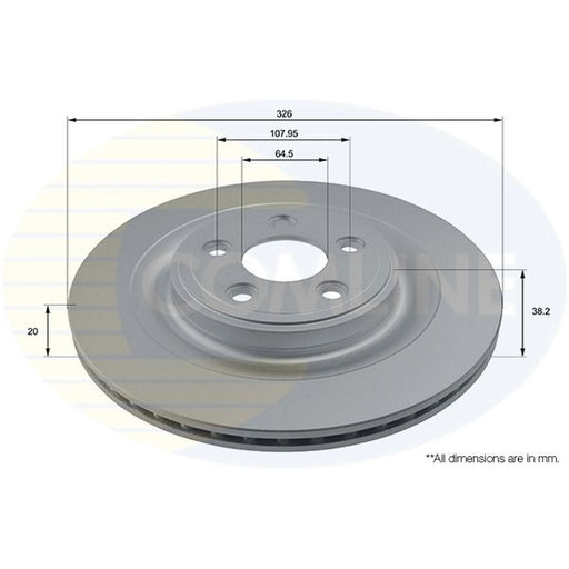Comline 2 x Internally Vented Rear Brake Discs ADC1246V