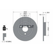 Textar 2 x Solid Front Brake Discs 92038500