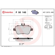 Brembo 4 x Rear Brake Pad Set P50140