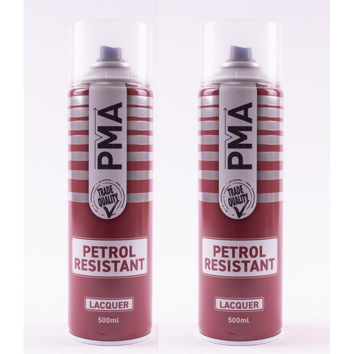 2x PMA Professional Petrol Resistant Lacquer 500ml Spray Paint High Coverage PMA  - Town Parts